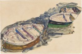 Egon Schiele. ”Three Rowboats (Drei Ruderboote)”. 1912