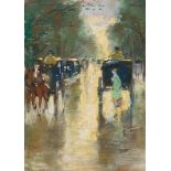 Lesser Ury. „Droschken (Regenstimmung)“. Um 1915/20