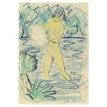 Otto Mueller. „Stehender Mädchenakt im Teich“. Um 1925