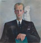 Conrad Felixmüller. ”Portrait mit griechischer Plastik” (Bildnis Werner Ziegenfuß). 1932