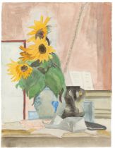 Erich Heckel. ”Sonnenblumen im Krug”. 1954