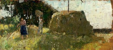 Lesser Ury. ”Bei der Heuernte”. 1880