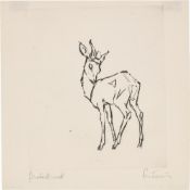 Renée Sintenis. Standing antelope, with head turned backwards.