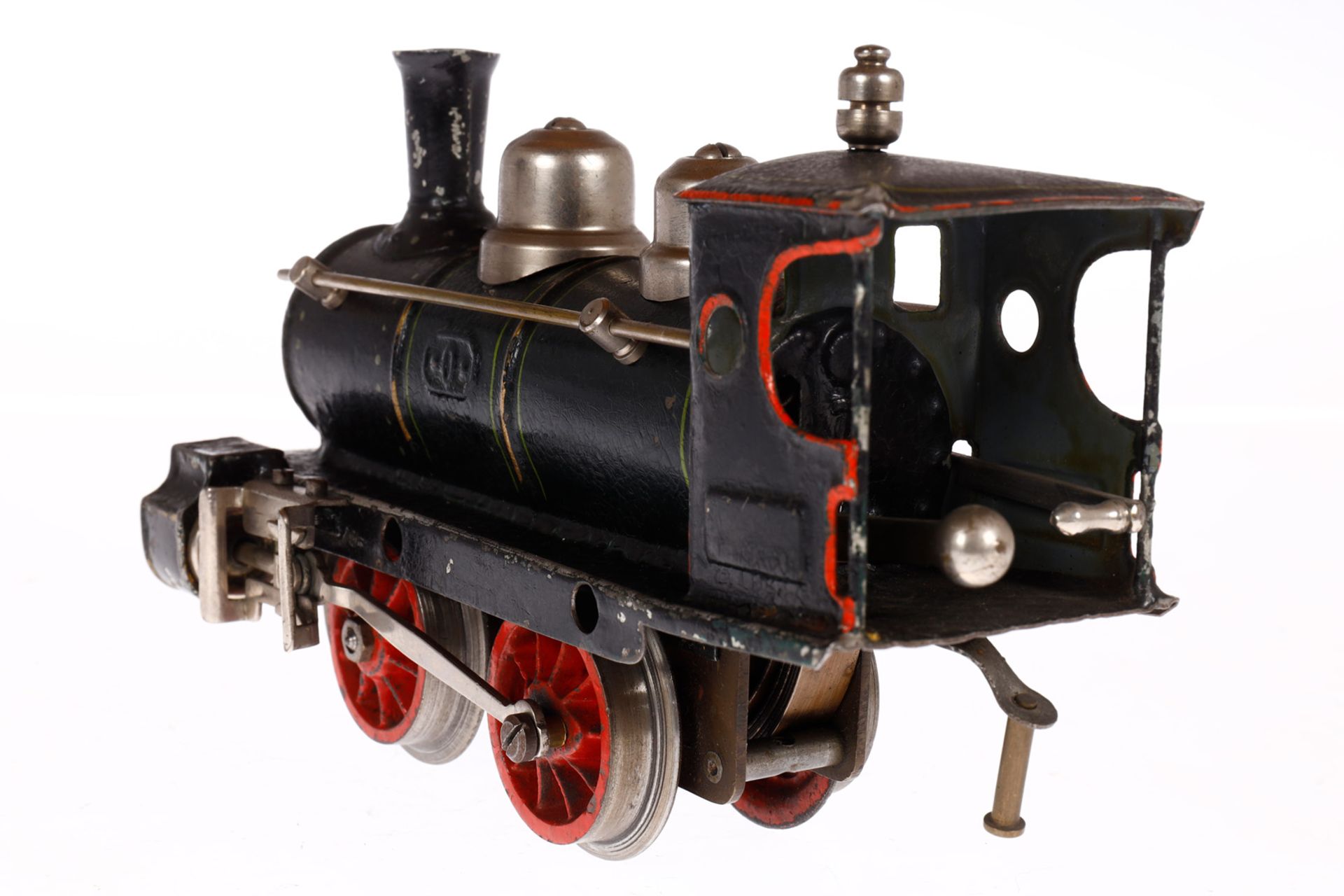 Märklin B-Dampflok R 1020, Spur 0, uralt, Uhrwerk intakt, grün/schwarz, mit Tender, Bremse und v+ - Image 3 of 6