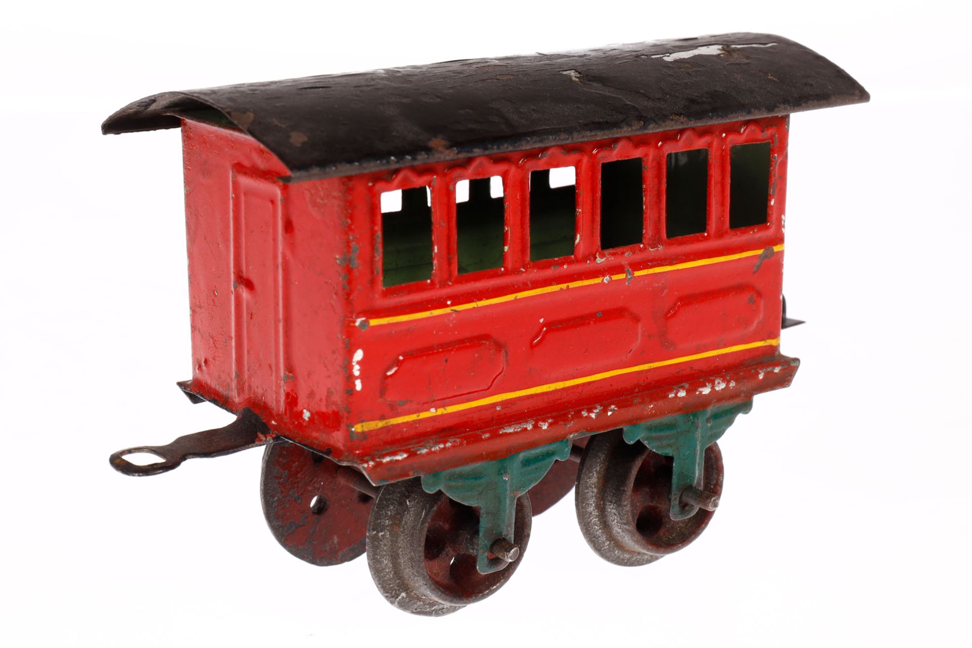 Märklin Personenwagen 1805, Spur 0, uralt, HL, mit Schnappkupplungen und Gussrädern, Dach ÜL, LS und - Image 3 of 4