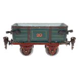 Märklin Rübenwagen ”20” 1832, Spur 0, uralt, HL, Bordwände abklappbar, LS und gealterter Lack, L