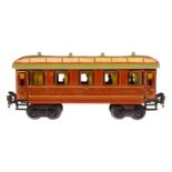 Märklin int. Schlafwagen 1843, Spur 1, uralt, HL, mit Inneneinrichtung und 4 AT, tw nachlackiert,