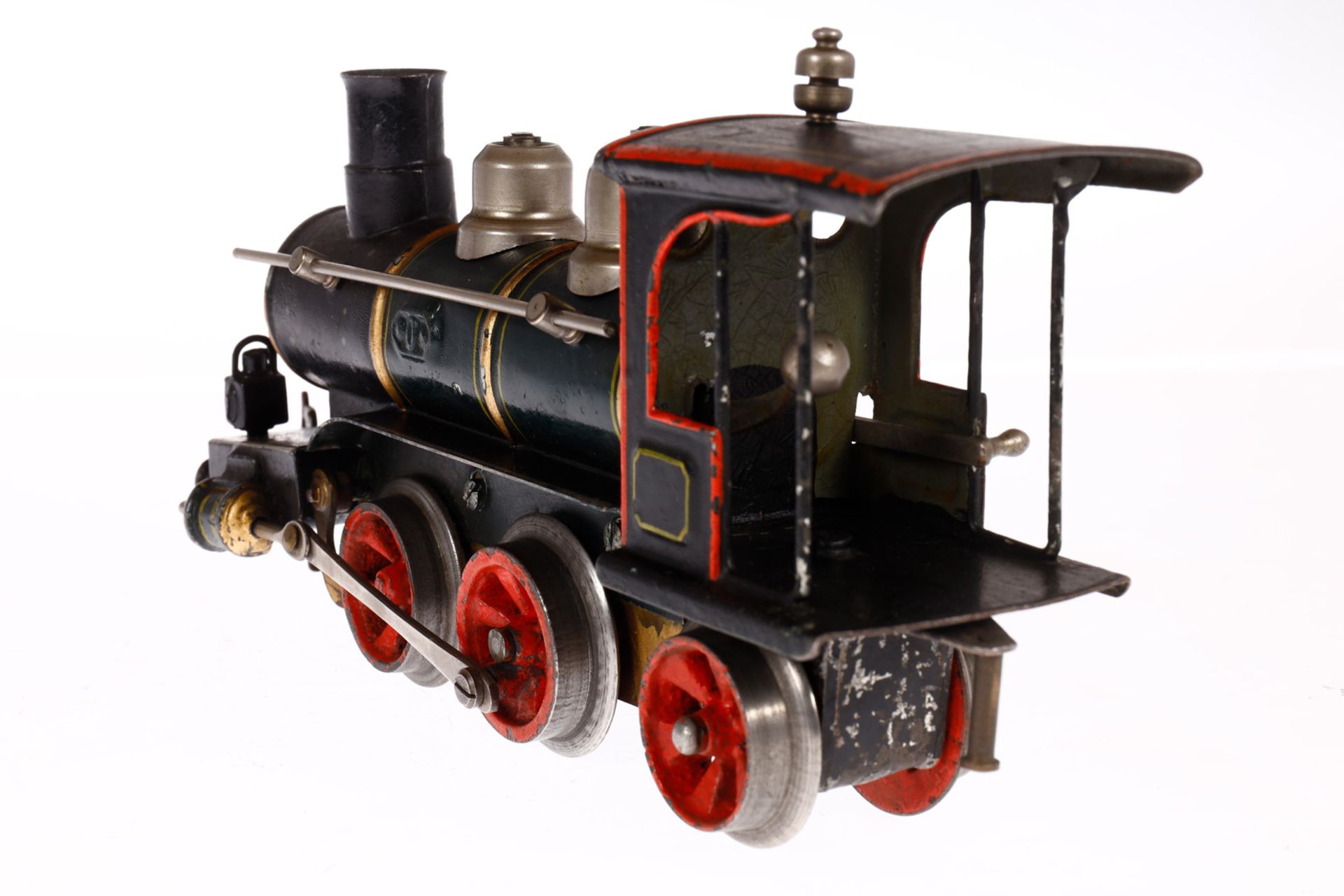 Märklin B-1 Dampflok D 1020, Spur 0, uralt, Uhrwerk intakt, grün/schwarz, mit Tender, Bremse und v+ - Image 3 of 6