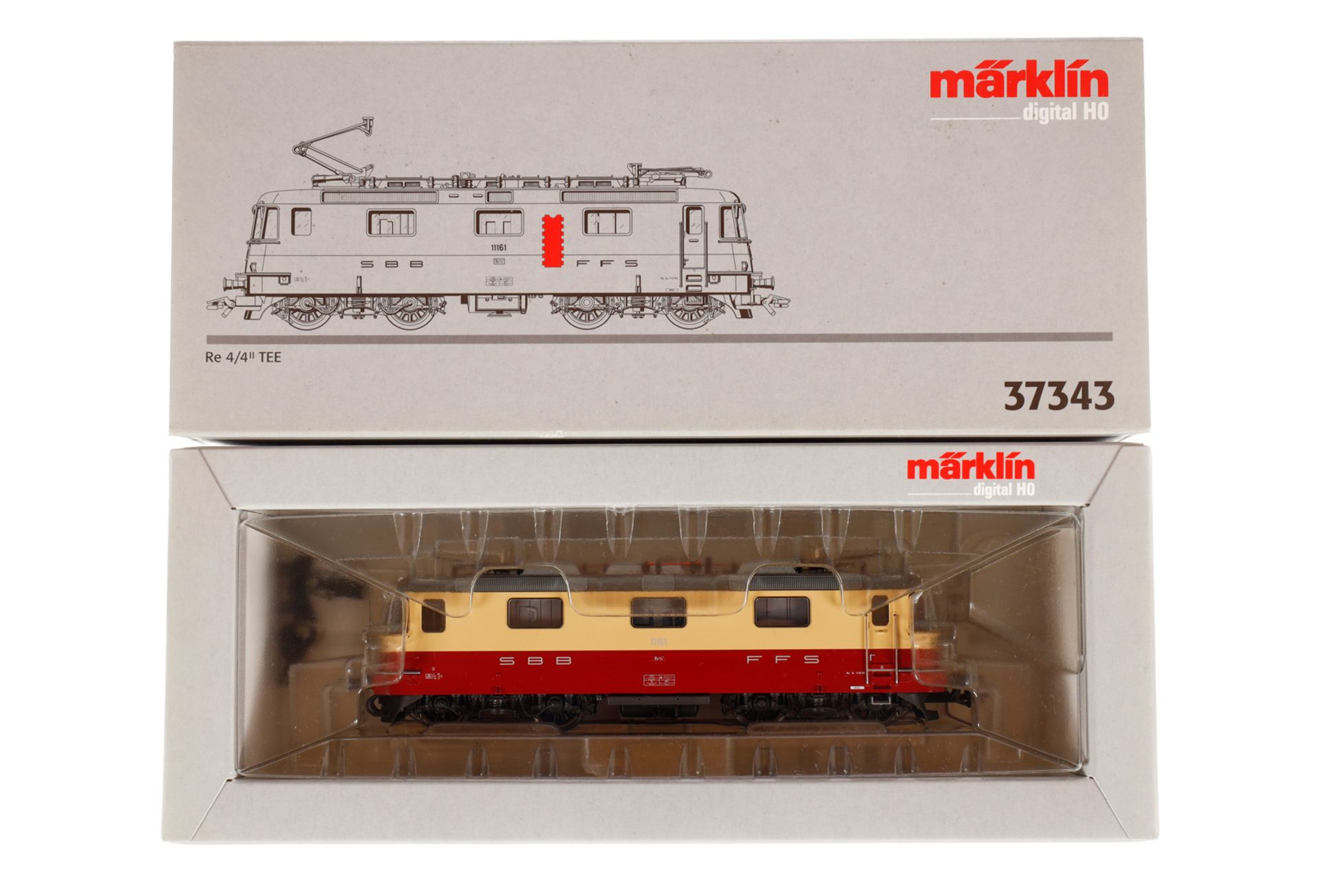 Märklin Digital E-Lok ”11161” 37343, Spur H0, creme/rot, Alterungsspuren, OK, Z 2