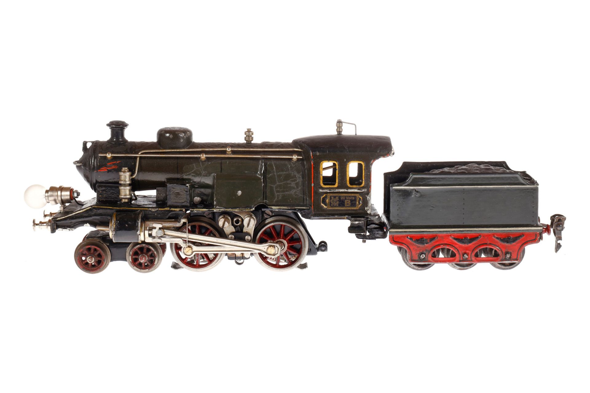 Märklin 2-B Dampflok EE 65/13020, Spur 0, elektr., grau/schwarz, mit Tender und 1 el. bel.