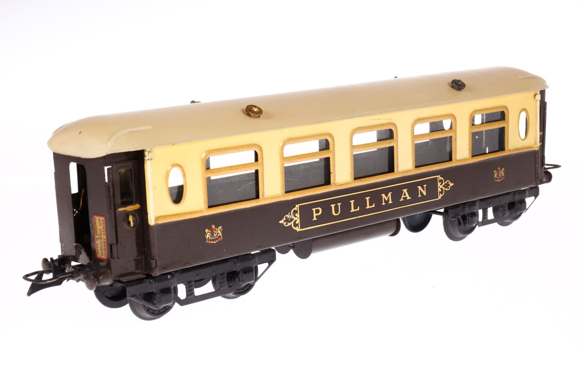 Hornby Pullmanwagen, Spur 0, creme/braun, mit 4 AT, Dach rest., LS tw ausgeb., Alterungsspuren, L - Image 2 of 4