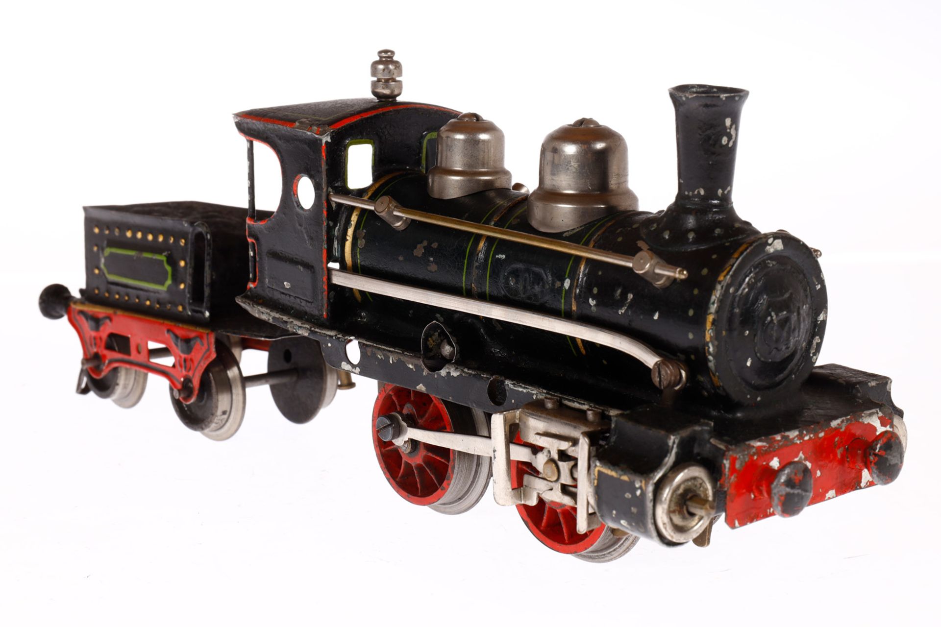 Märklin B-Dampflok R 1020, Spur 0, uralt, Uhrwerk intakt, grün/schwarz, mit Tender, Bremse und v+ - Image 2 of 6