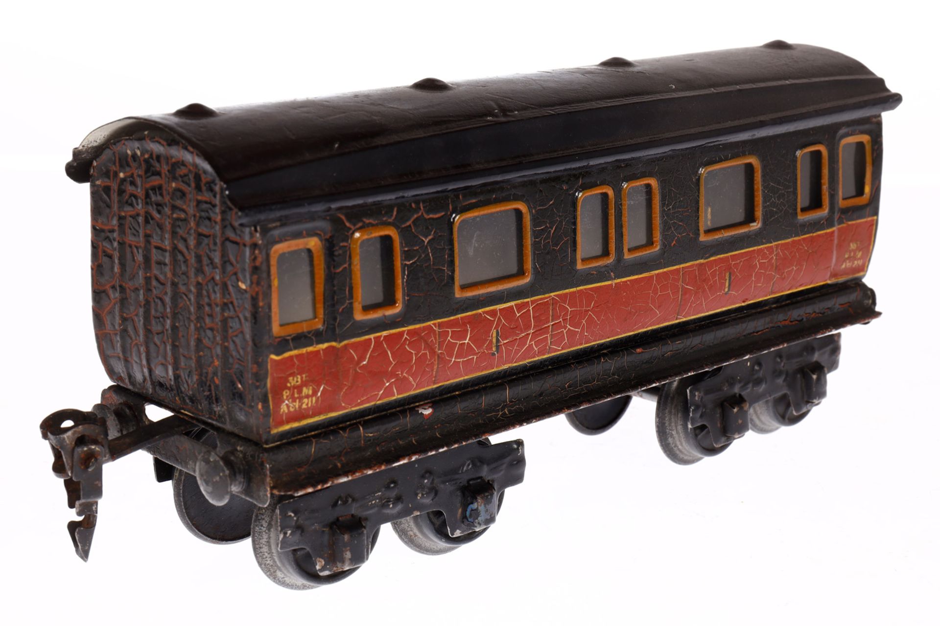 Märklin franz. Personenwagen 2873 PLM, Spur 0, rot/schwarz, 1. Klasse, Dach rest., LS und stark - Image 3 of 4