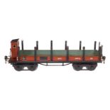 Märklin Rungenwagen 1852, Spur 1, HL, mit BRH, grauer Unterboden, LS und gealterter Lack, L 33,5,