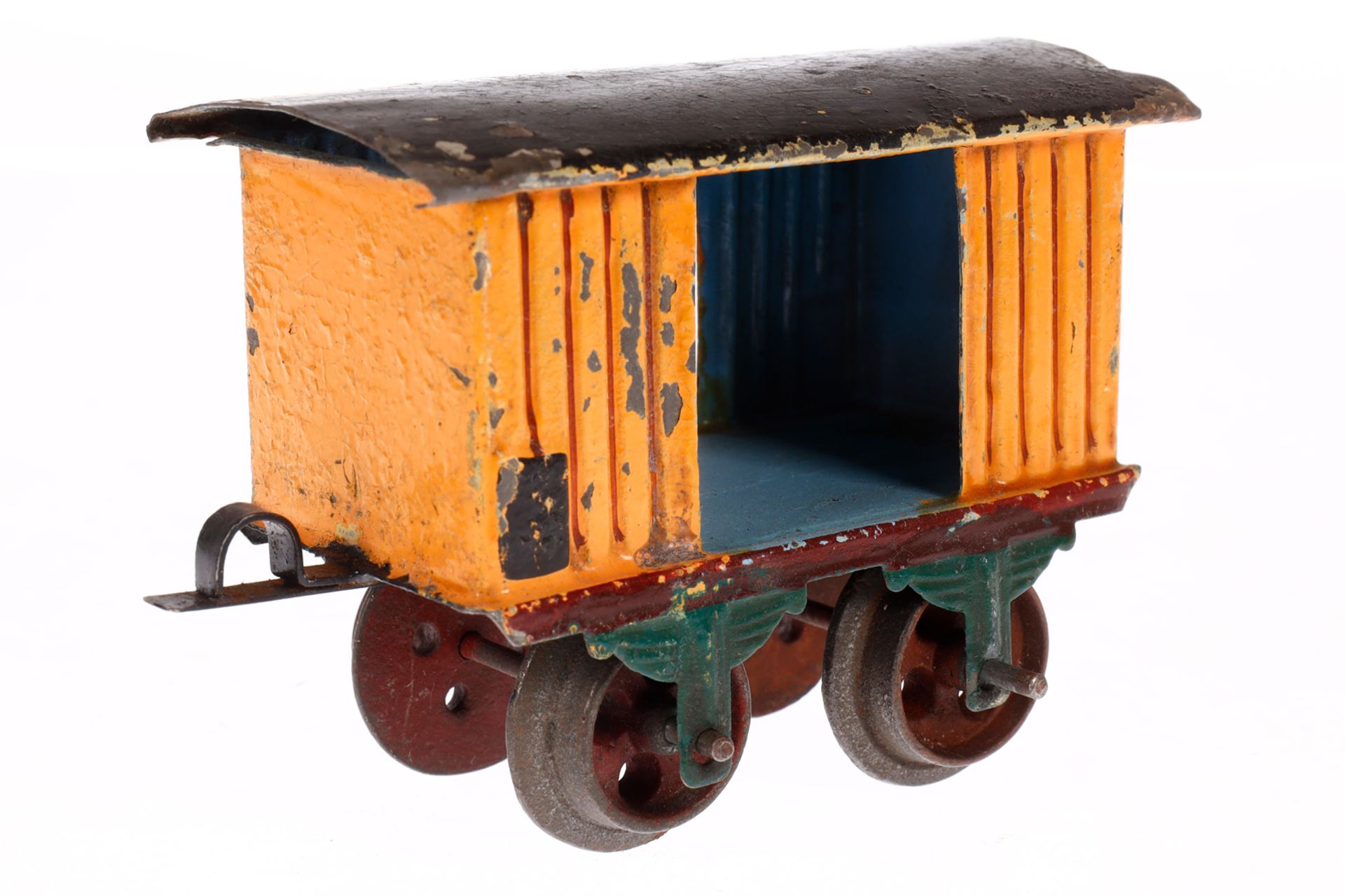 Märklin ged. Güterwagen 1803, Spur 0, uralt, HL, mit 2 TÖ, Schnappkupplungen und Gussrädern, LS - Image 2 of 4