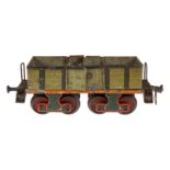 Märklin offener Güterwagen 1845, Spur 1, uralt, HL, glatte Ausführung, versch. Fehlteile, LS und