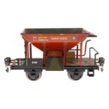 Märklin Schotterwagen 1767, Spur 0, HL, Rahmenbereich nachlackiert, LS und gealterter Lack, L 16,