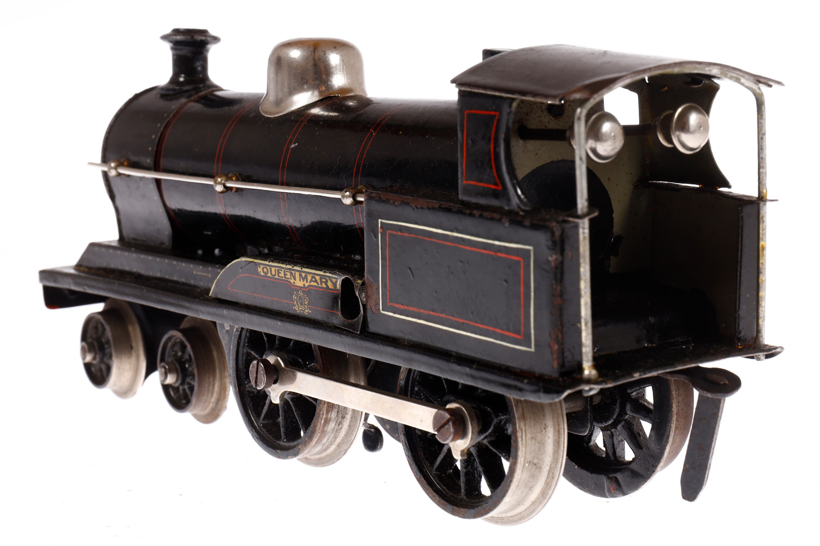 Märklin engl. 2-B Dampflok ”Queen Mary” E 1030 LNWR, Spur 0, Uhrwerk intakt, schwarz, mit Tender, - Image 3 of 6