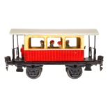 Märklin Aussichtswagen 1835, Spur 0, creme/rot, mit Inneneinrichtung und 4 AT, Dach und