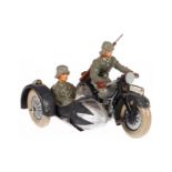 Motorradfahrer mit Beiwagen, Masse/Blech, LS, L 11, Z 3