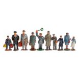 10 Eisenbahnfiguren, Blei, HL, LS, H 4-6, Z 3