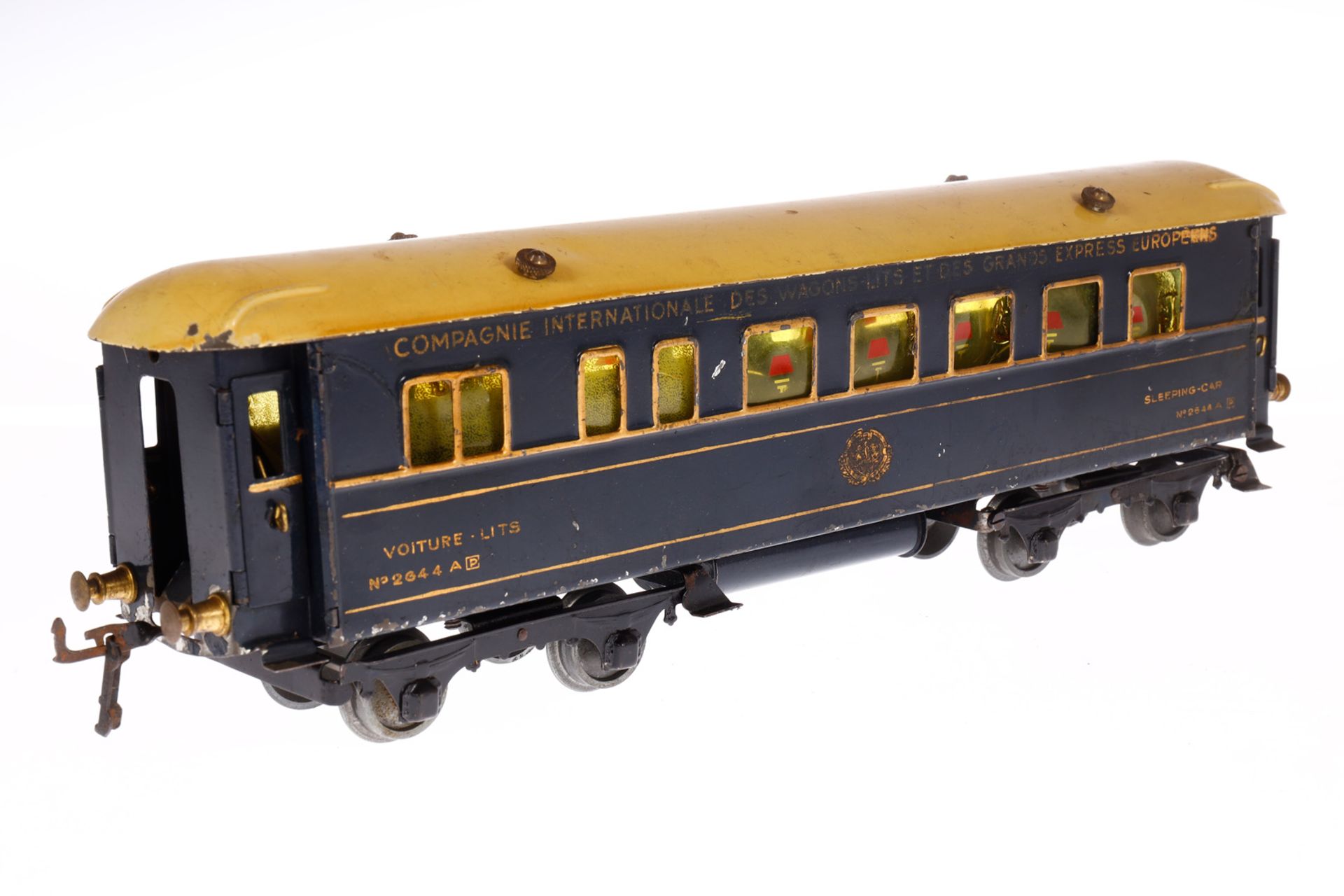 Hornby int. Schlafwagen 2644, Spur 0, blau, mit 4 AT, LS und Alterungsspuren, 1 Kupplung fehlt, L - Image 2 of 4