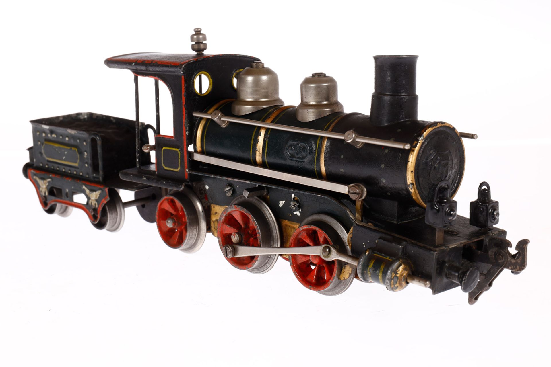 Märklin B-1 Dampflok D 1020, Spur 0, uralt, Uhrwerk intakt, grün/schwarz, mit Tender, Bremse und v+ - Image 2 of 6