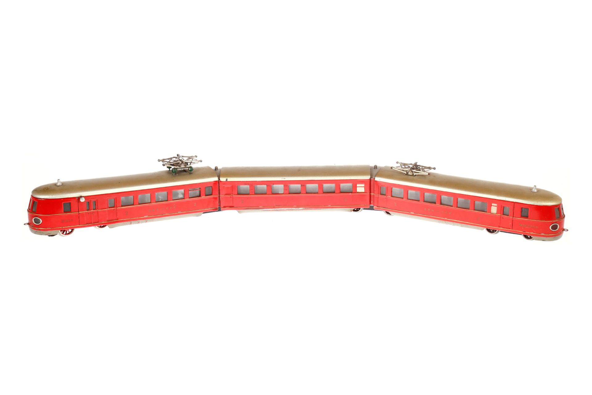 Märklin schweizer Triebwagen TW 66/12940 R, Spur 0, elektr., HL, 3-teilig, neu verkabelt, 1