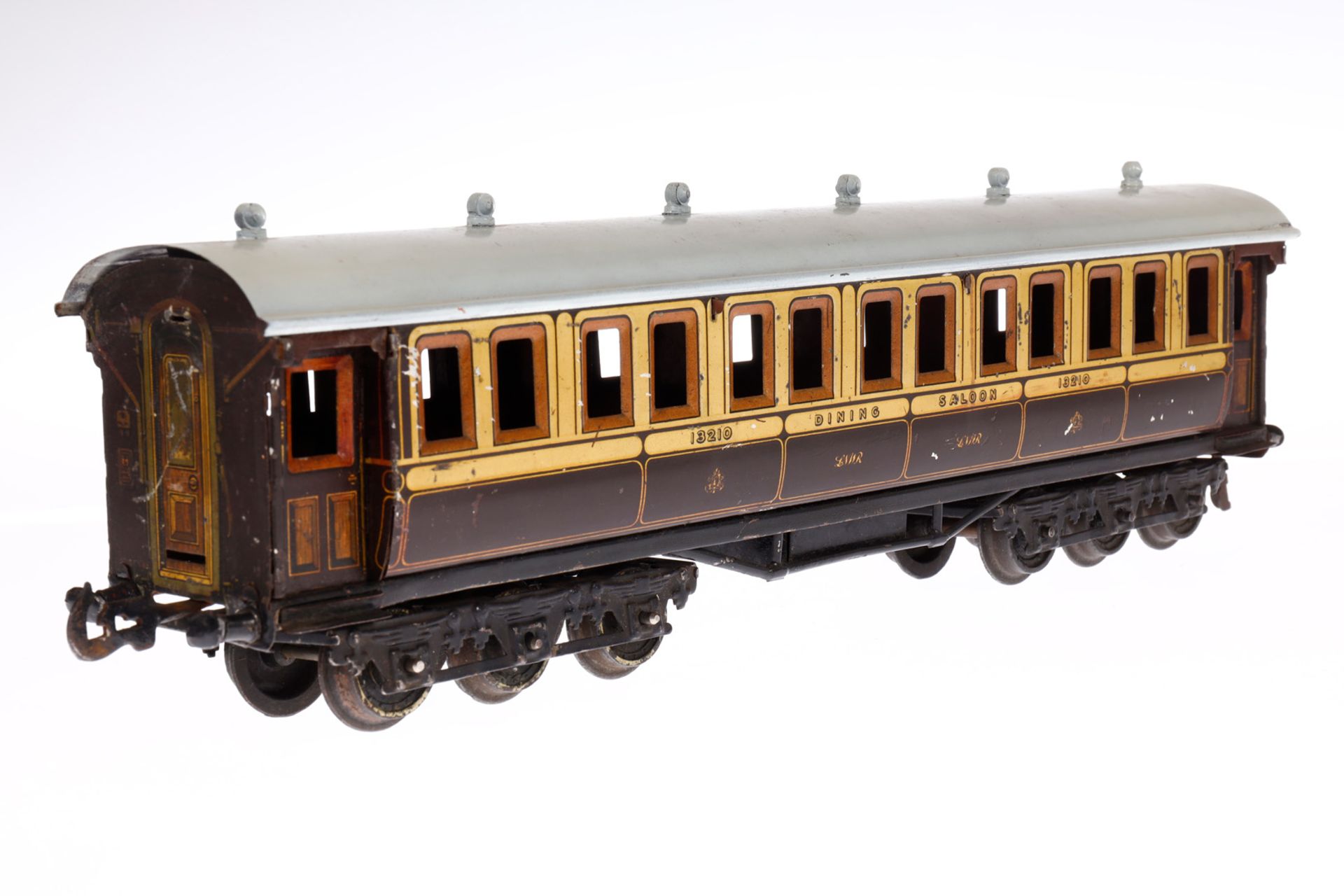 Basset-Lowke Speisewagen 13210 LNWR, Spur 0, creme/braun, Dach rest., LS und Alterungsspuren, L 34, - Image 3 of 4