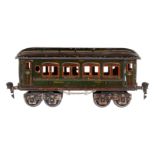 Märklin Personenwagen 1886, Spur 0, CL, mit 4 AT, LS und gealterter Lack, L 20, Z 3