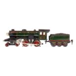 Märklin 2-B Dampflok E 65/13050, Spur 0, elektr., grün/schwarz, mit Tender und 1 el. bel.