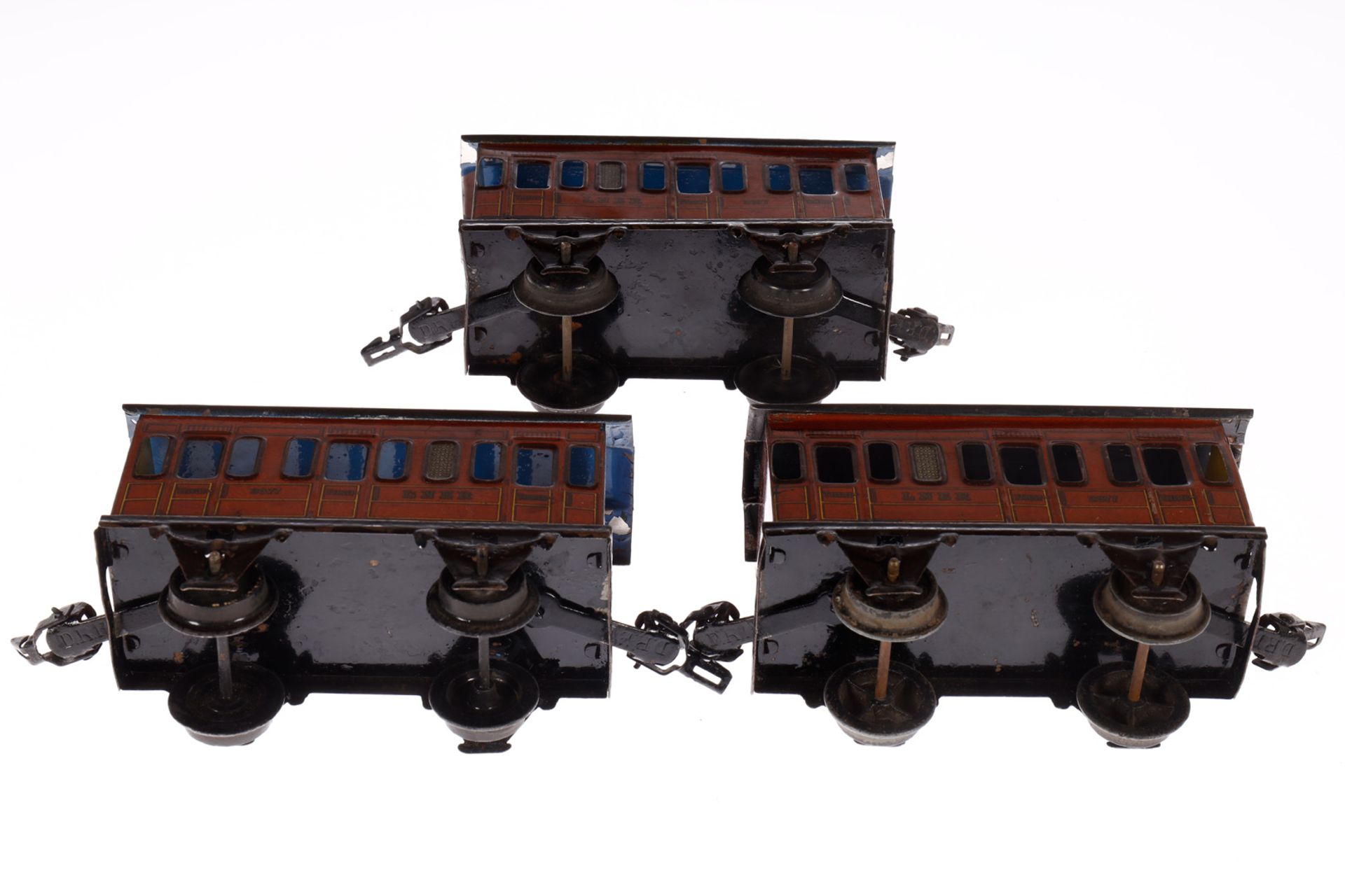 3 Märklin engl. Abteilwagen 2877 LNER, Spur 0, CL, Dächer rest., LS und gealterter Lack, L 11,5, Z - Image 3 of 3