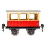 Märklin Aussichtswagen 1834, Spur 0, creme/rot, mit Gussrädern, Dach und Schwarzbereiche rest., LS