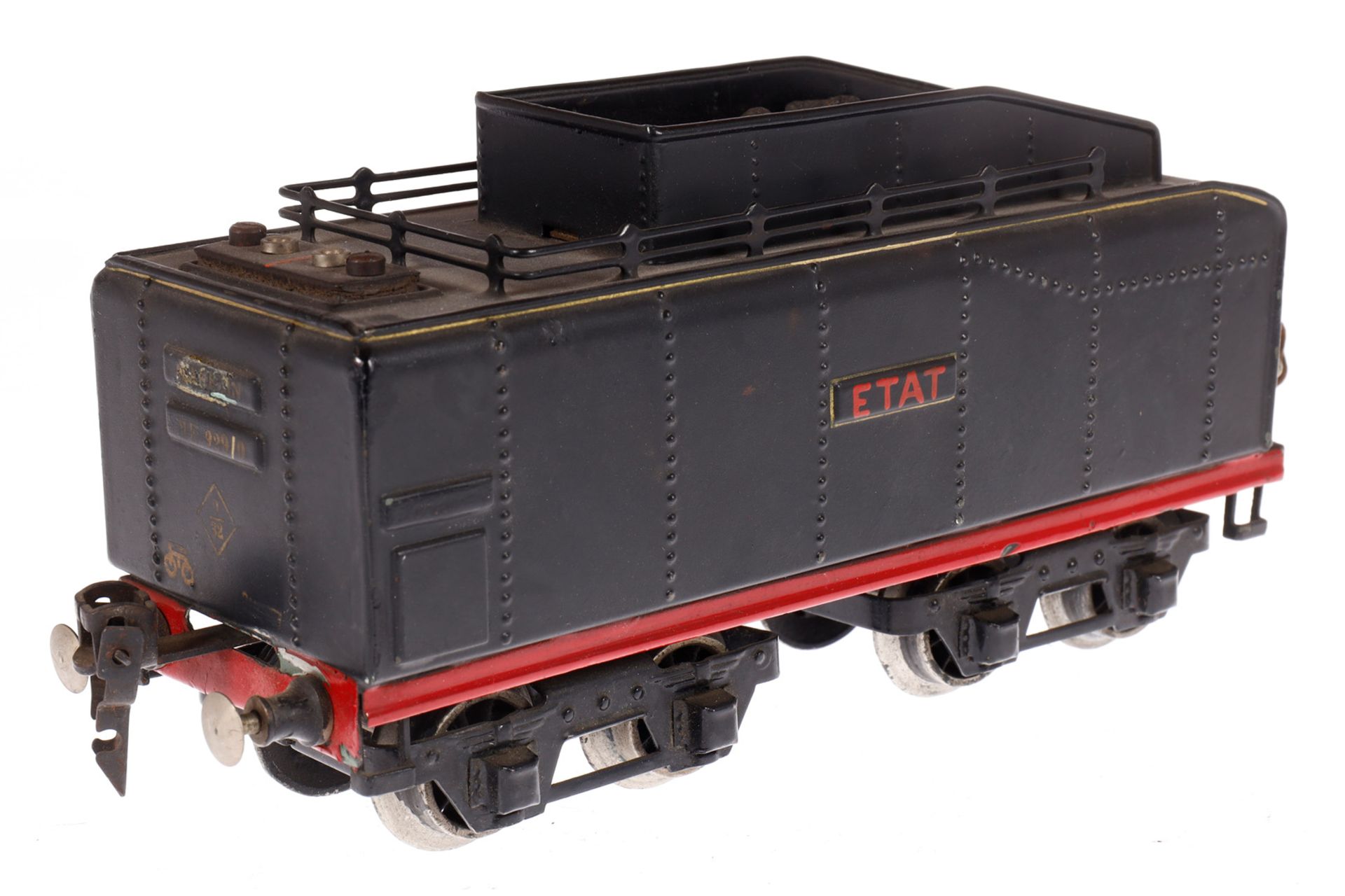 Märklin franz. 2-D-1 Dampflok ”ETAT” ME 66/12920, Spur 0, elektr., schwarz, mit Tender und 2 el. - Image 6 of 7