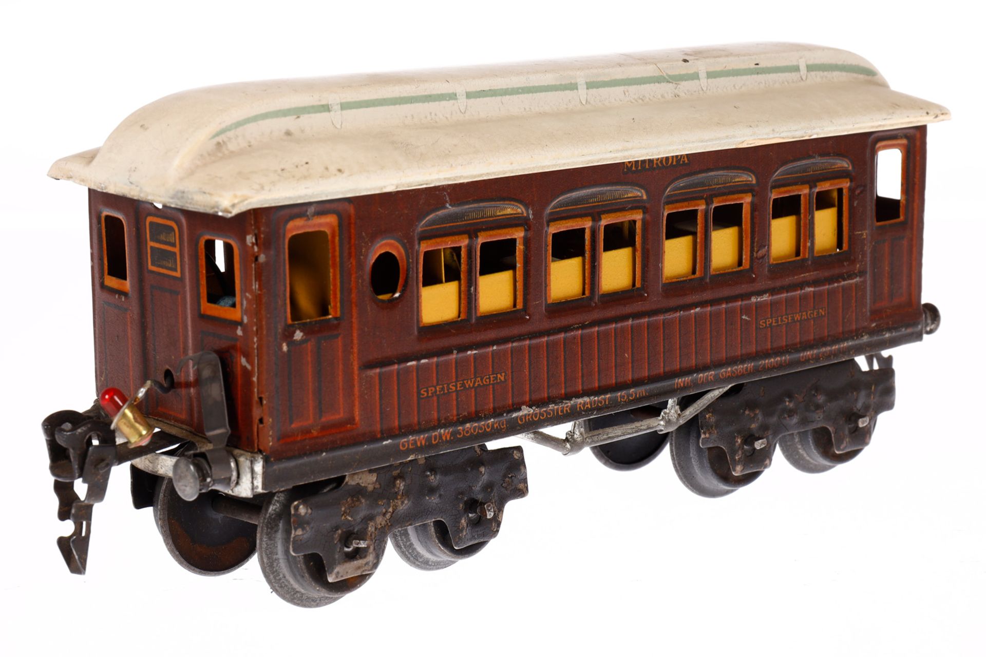 Märklin Mitropa Speisewagen 1886, Spur 0, CL, mit nicht passender Einrichtung, LS und gealterter - Image 3 of 5