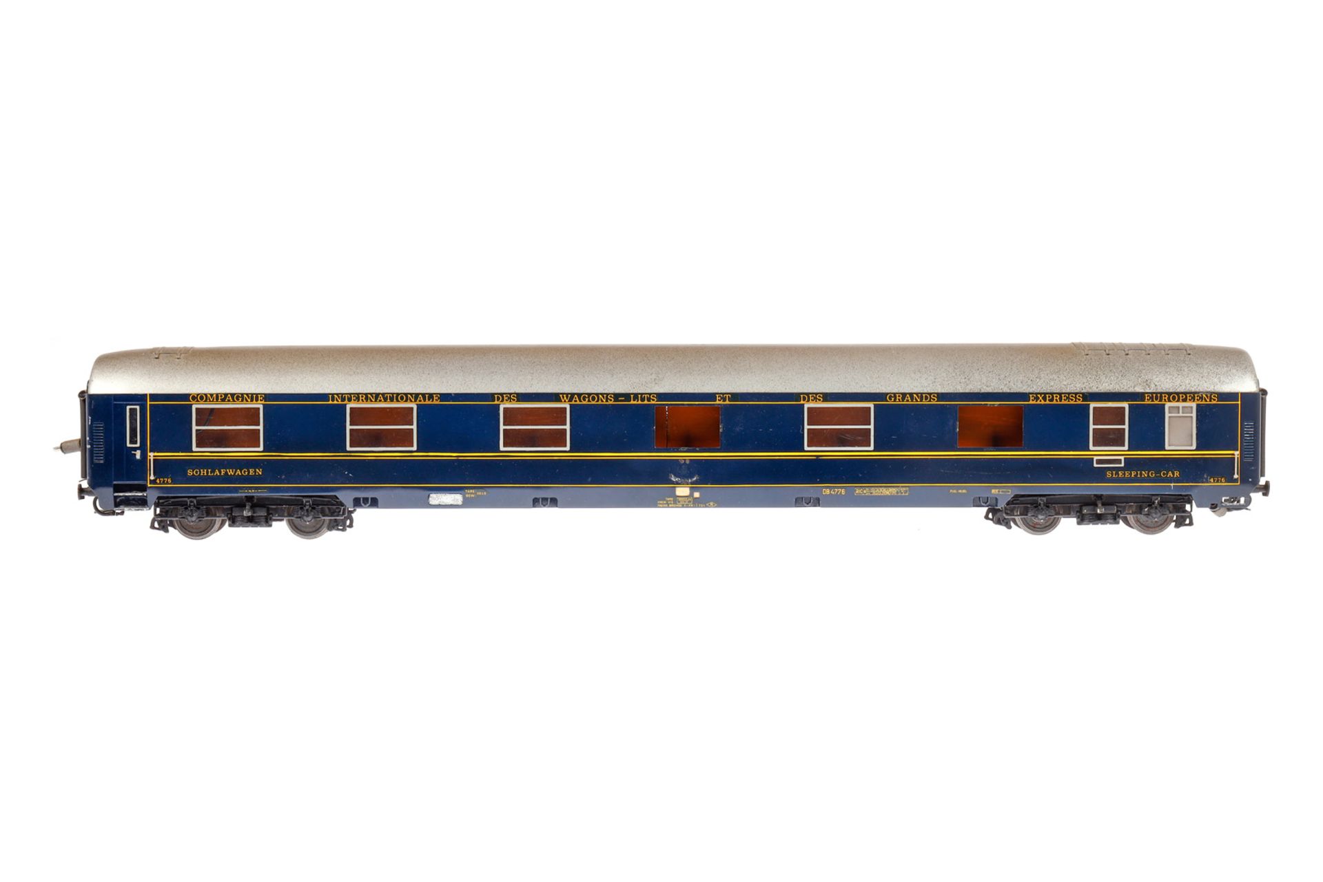 Inter-Models Schlafwagen 4776, Spur 0, blau, mit Inneneinrichtung, Beleuchtung und tw erotischen