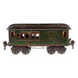 Märklin Personen/Postwagen 1887, Spur 0, CL, LS und gealterter Lack, L 20, Z 3