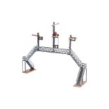 Märklin Signalbrücke 2394, uralt, HL, mit 3 Stecksignalen, tw besch. und NV, L 59, Z 3