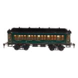 Märklin Personenwagen 1931 G, Spur 1, HL, mit Inneneinrichtung, 4 AT, Dach mit Galerie und