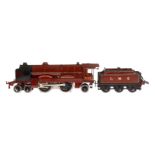 Hornby 2-B-1 Dampflok ”Royal Scot” 6100 LMS, Spur 0, elektr., rotbraun/schwarz, mit Tender und 1 el.