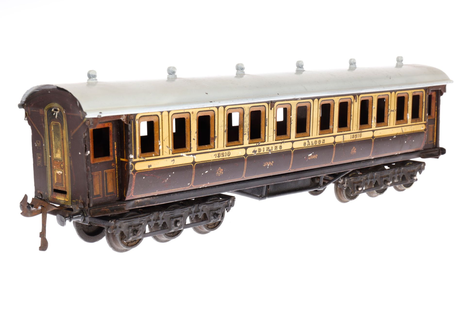 Basset-Lowke Speisewagen 13210 LNWR, Spur 0, creme/braun, Dach rest., LS und Alterungsspuren, L 34, - Image 2 of 4