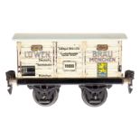 Märklin Löwenbräu Bierwagen 1968, Spur 0, HL, mit 1 TÖ, Dach ersetzt, LS, L 13, Z 4