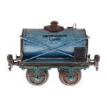 Märklin Petroleumwagen 1812, Spur 1, uralt, blau, HL, LS und gealterter Lack, L 13, sonst noch Z 2-