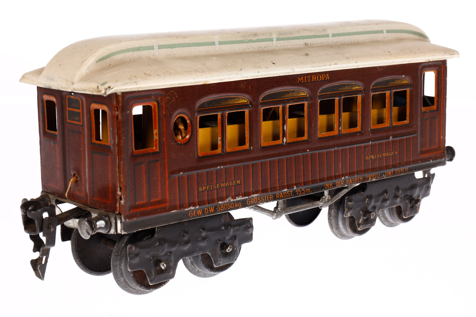 Märklin Mitropa Speisewagen 1886, Spur 0, CL, mit nicht passender Einrichtung, LS und gealterter - Image 2 of 5