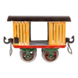 Märklin ged. Güterwagen 1803, Spur 0, uralt, HL, mit Bügelkupplungen, Gussrädern und 2 TÖ, meist