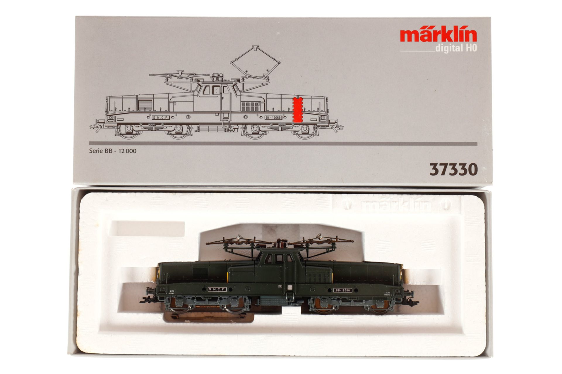Märklin Digital E-Lok ”BB-12068” 37330, Spur H0, dunkelgrün, Alterungsspuren, OK, Z 2