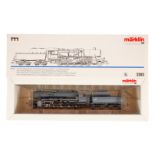 Märklin 1-E Schlepptenderlok ”52 3604” 3393, Spur H0, grau, Alterungsspuren, OK, Z 2