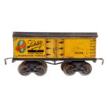 Bing amerik. Schlitz Bierwagen 5238, Spur 0, CL, mit 2 DT, Türgriffe fehlen, LS und Alterungsspuren,