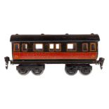 Märklin franz. Personenwagen 2873 PLM, Spur 0, rot/schwarz, 1. Klasse, Dach rest., LS und stark