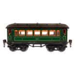 Märklin Personenwagen 1886, Spur 0, CL, mit 4 AT, LS und gealterter Lack, L 21,5, Z 3